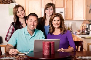 family-posing-in-kitchen